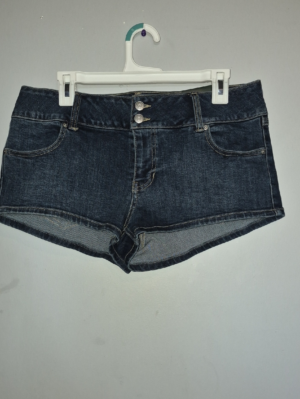 wild fable Dark Blue Double-Button Denim Shorts